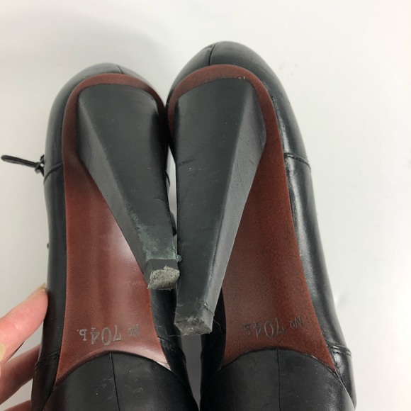 No 704b. Black Leather Platform Side Cage Heels 38 - Picture 8 of 8